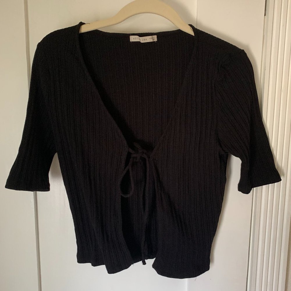 Black Bow Tie Top
